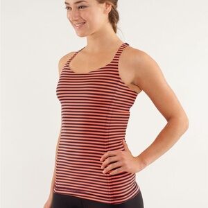 Lululemon Free To Be Tank Classic Stripe Light Flare Inkwell, size 8